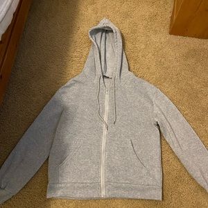 Grey and brown zip up hoodie
